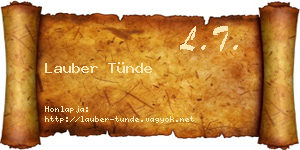 Lauber Tünde névjegykártya